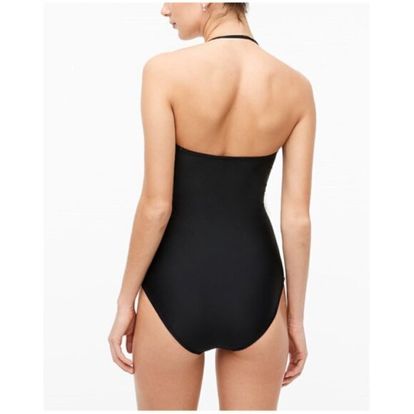 J. Crew Plus Removable Halter Strapless One Piece Swimsuit Black Size 2X NWT - Picture 3 of 7